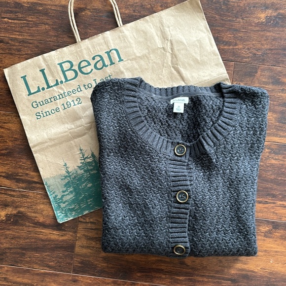 LL Bean Grey Cardigan - Picture 9 of 9